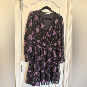 Ricki's Black Dress with Purple Floral Design